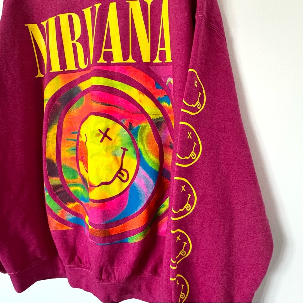 Pink Nirvana Urban Outfitters Sweatshirt Small Medium - Picture 3 of 4